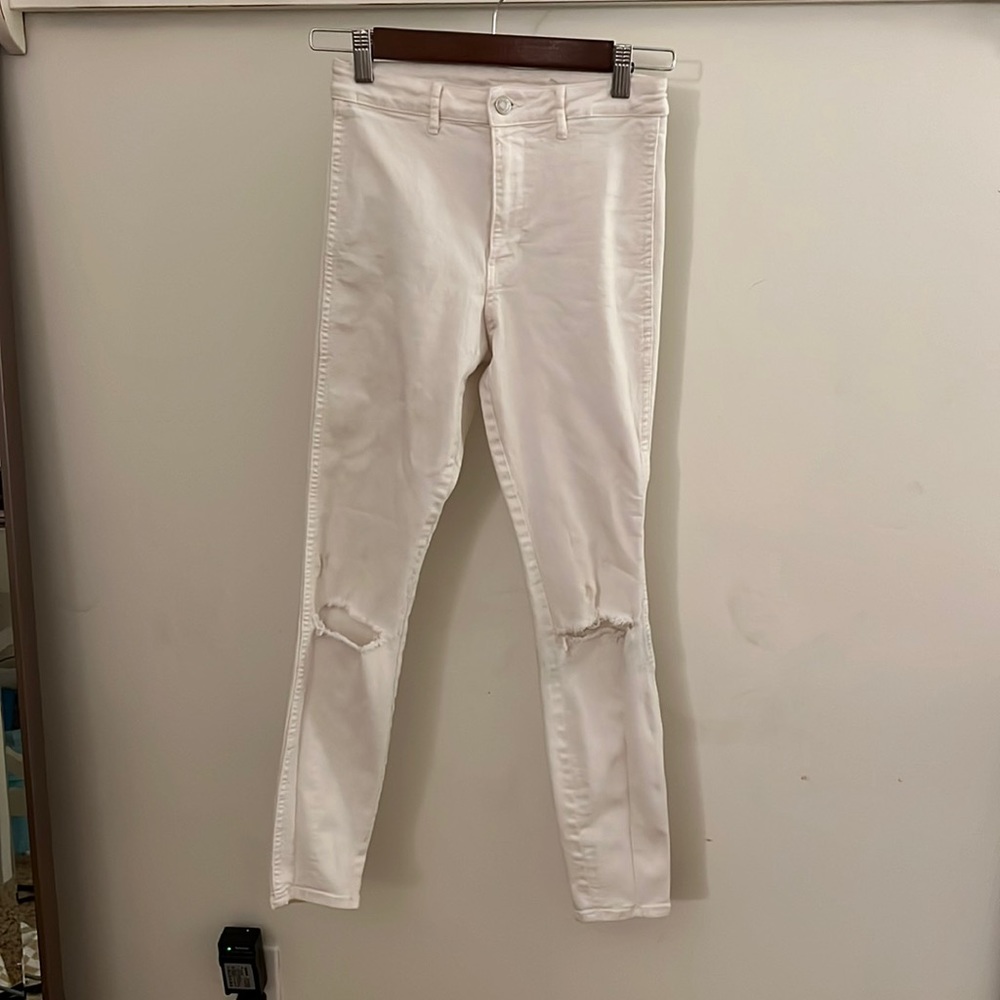 White ripped jeans